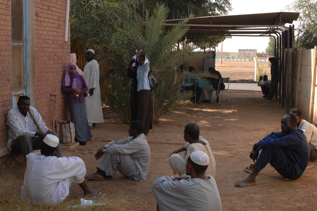 Some patients were waiting outside the clinic in 1991.
